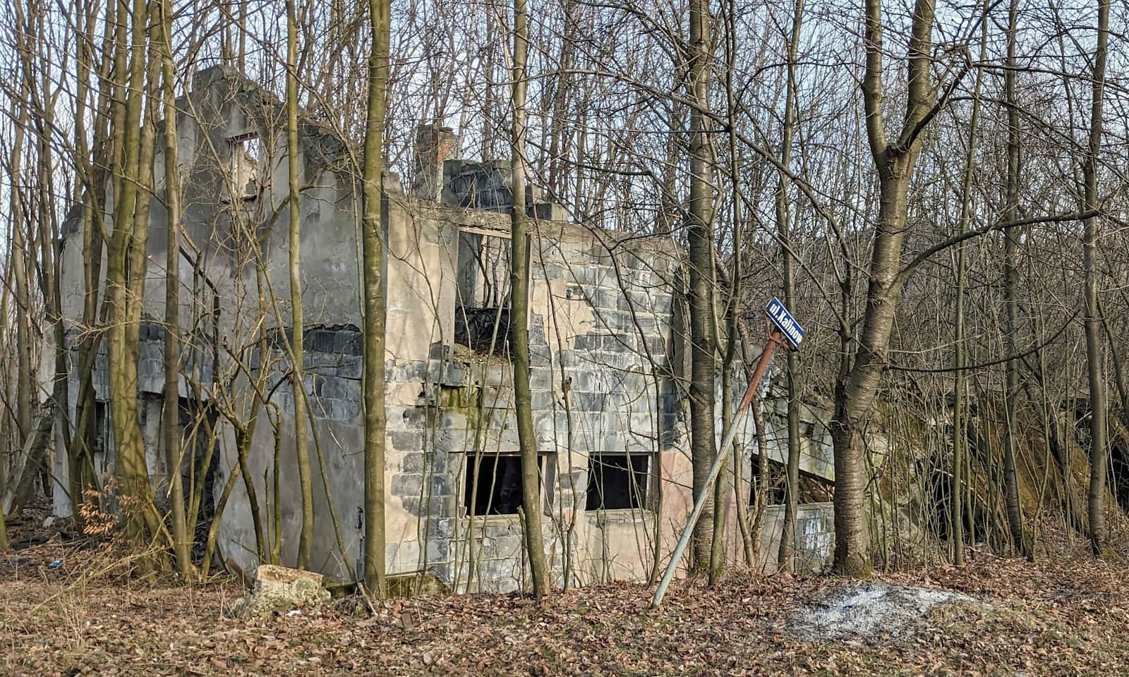 Żółty szlak z Porąbki na Kiczerę - ruiny owczarni na Micherdówce