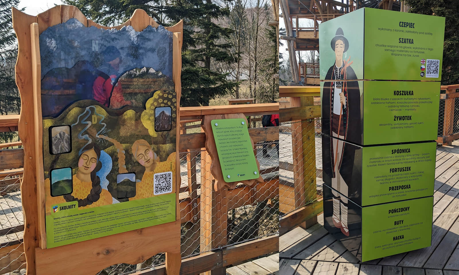 Skolnity - stanowiska edukacyjne na ścieżce w koronach drzew