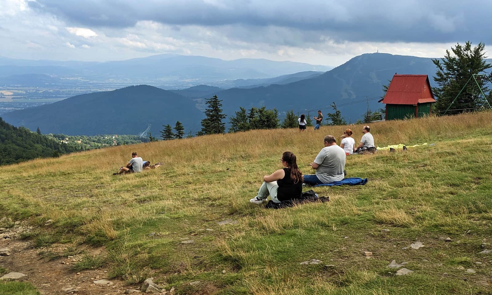 Klimczok - widokowe łąki na szczycie.