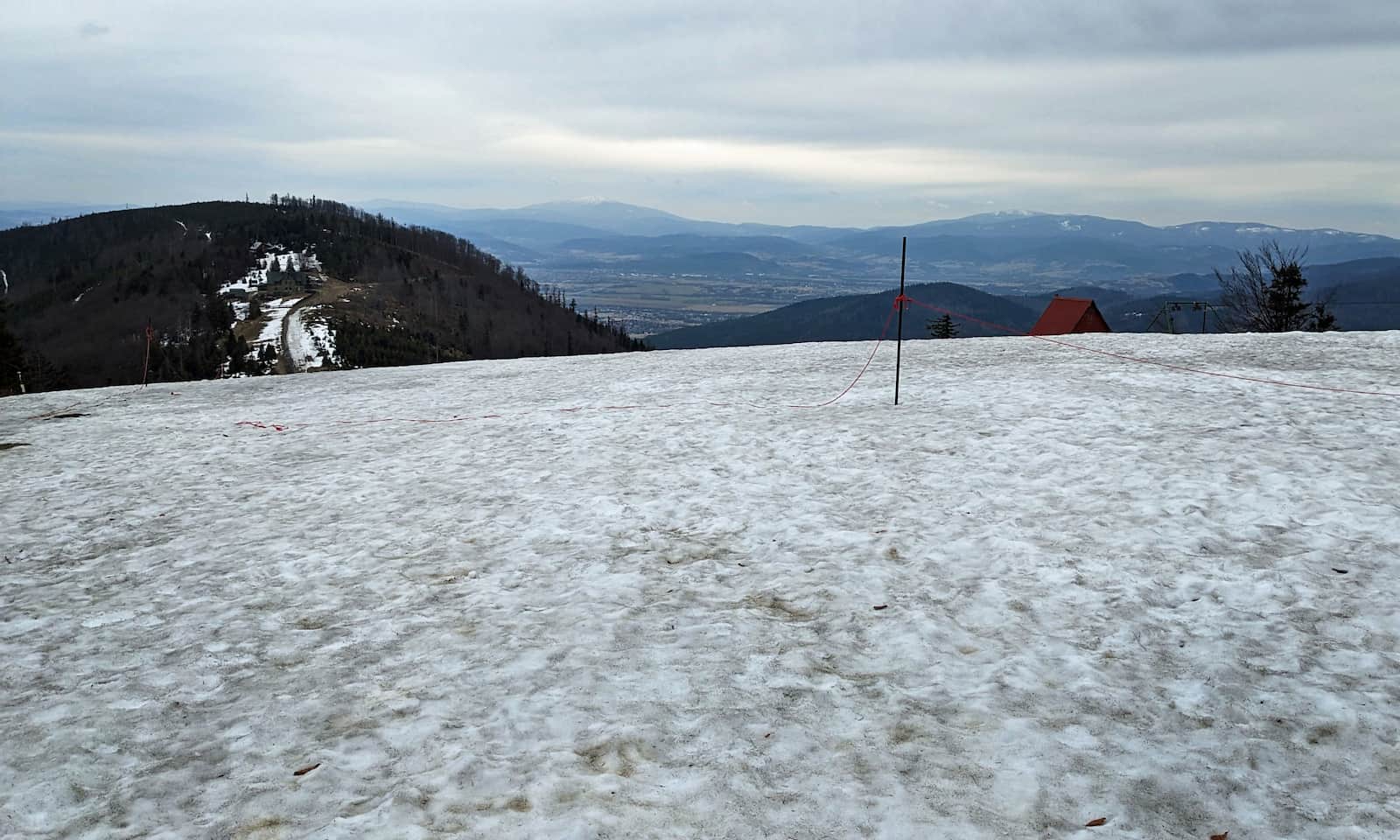 Klimczok - widoki ze szczytu zimą