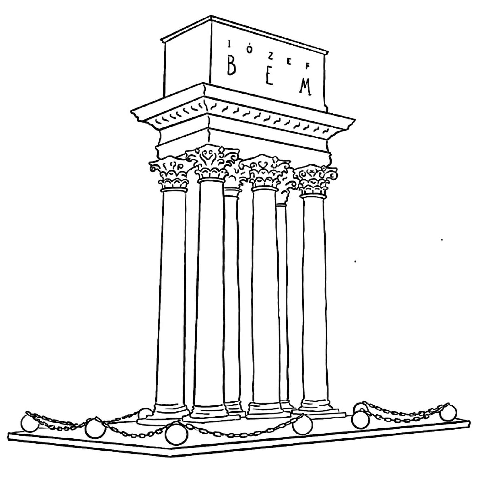 Mauzoleum generała Józefa Bema - Tarnów - kolorowanka dla dzieci