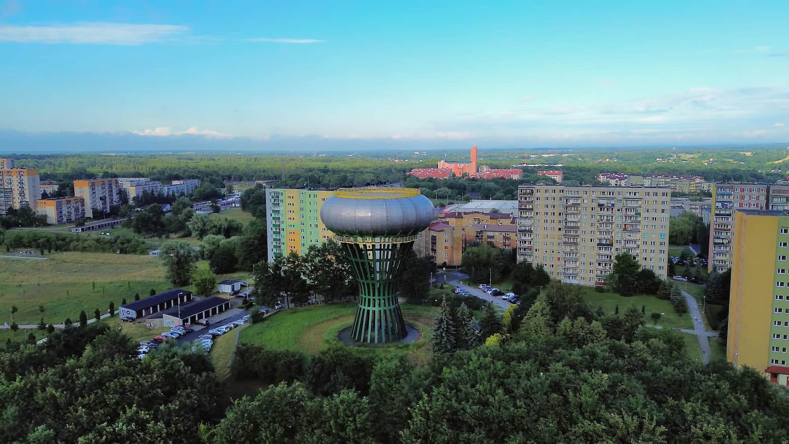 Wieża ciśnień widok z drona