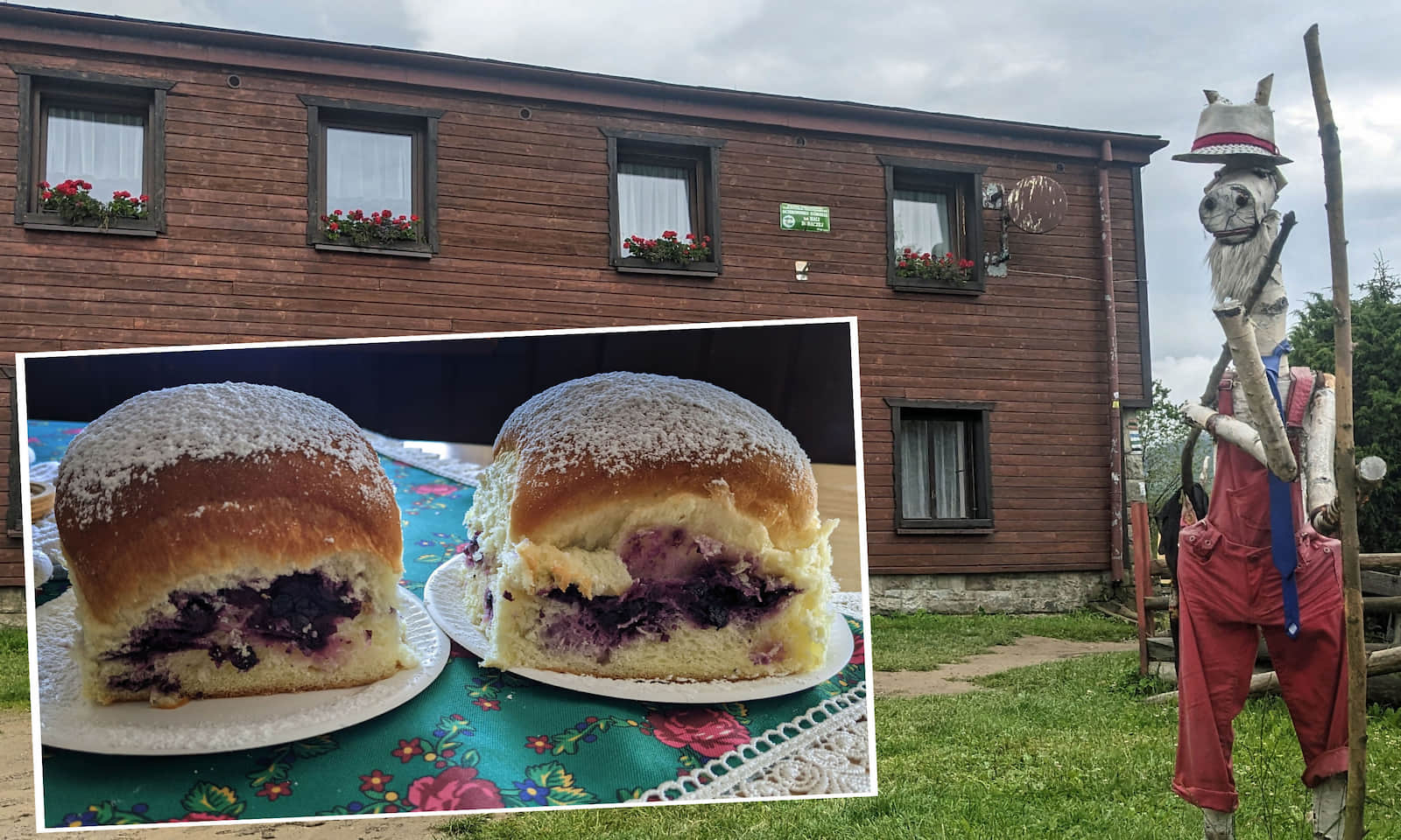 Hala Boracza - schronisko PTTK i jego słynna specjalność: drożdżowe jagodzianki