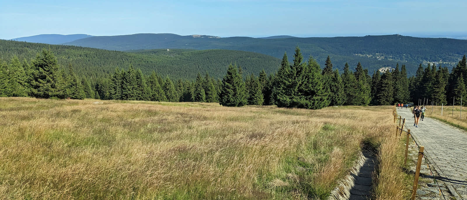 Hala Szrenicka - widok spod schroniska na Góry Izerskie