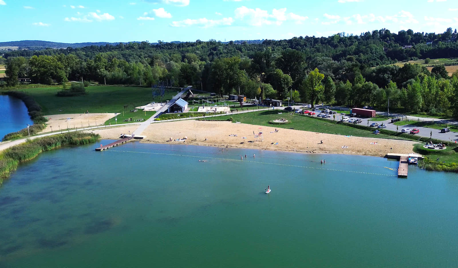 Plaża, kąpielisko i drewniane kładki, Ośrodek Rekreacyjny 