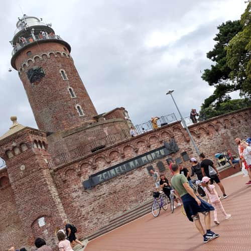 Kołobrzeg with children and a stroller