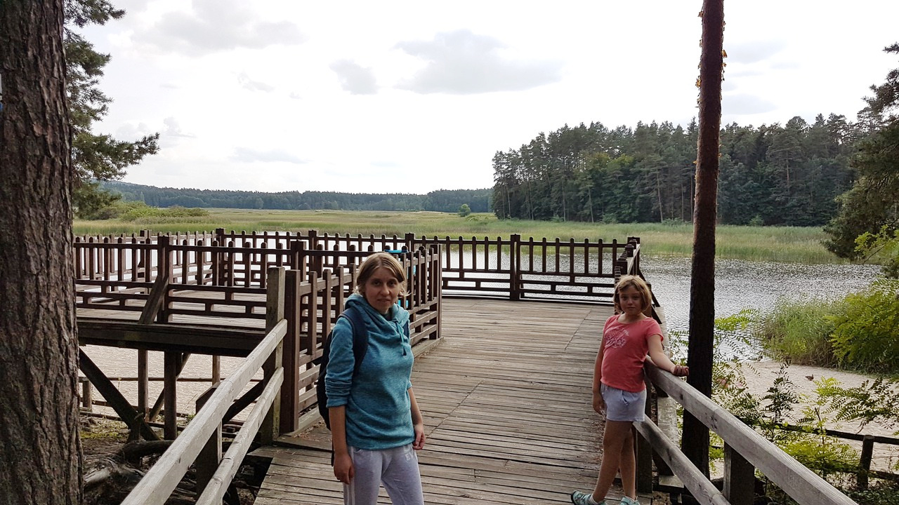 Tarasy widokowe nad Stawami Echo w Roztoczańskim Parku Narodowym w Zwierzyńcu - poza sezonem. Fot. Adelina