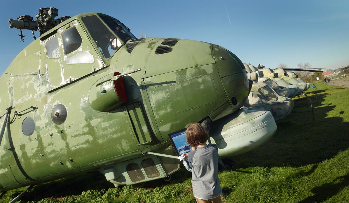 Polish Aviation Museum in Krakow - helicopter alley