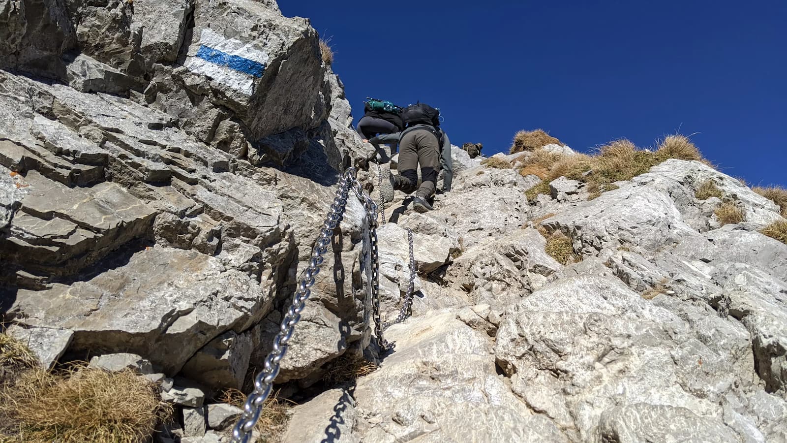 Giewont - niebieski szlak - łańcuchy