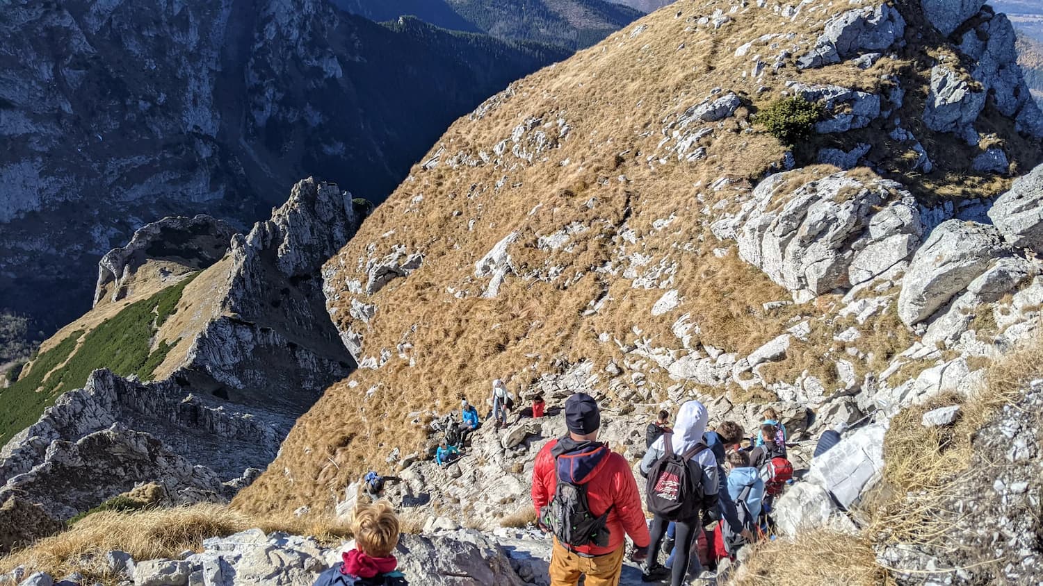 Giewont - strome zejście jednokierunkowym szlakiem