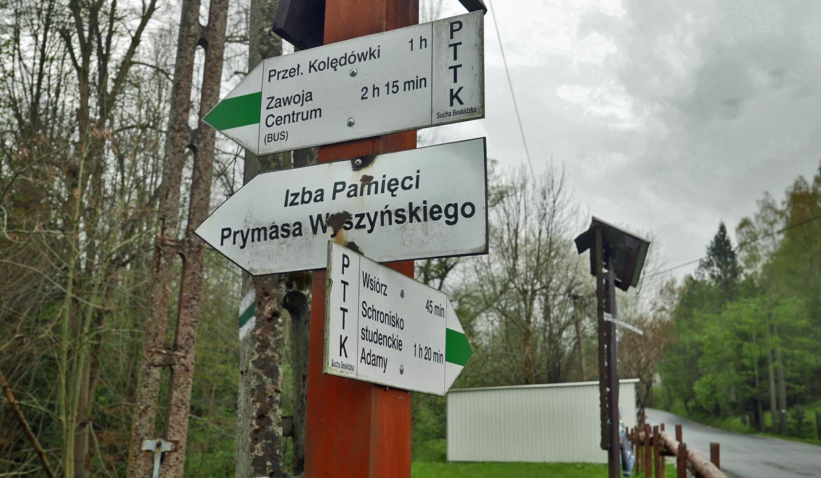 Start of the green trail in Stryszawa