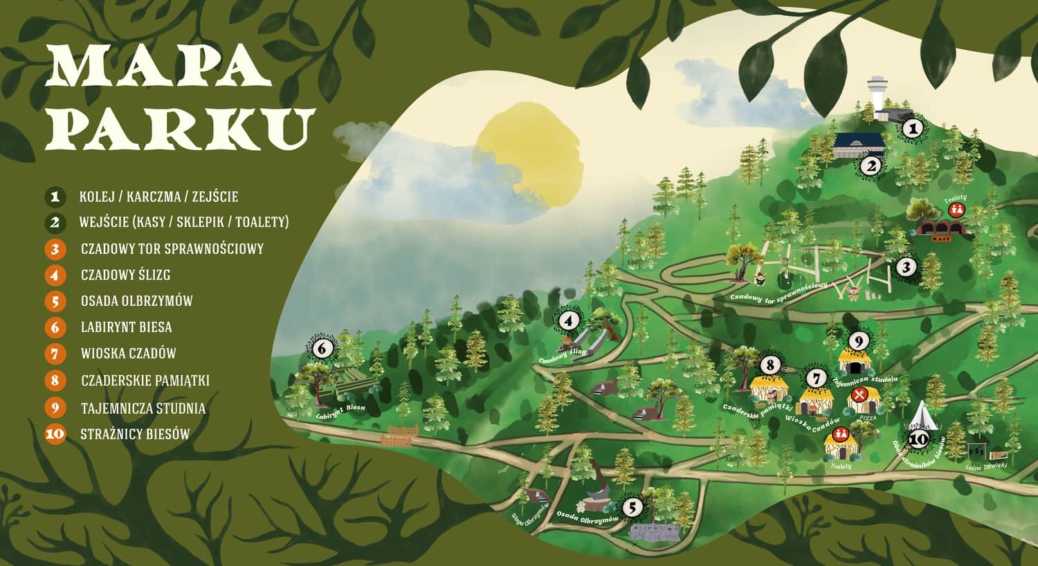 Mapa Parku Tajemnicza Solina, PKL
