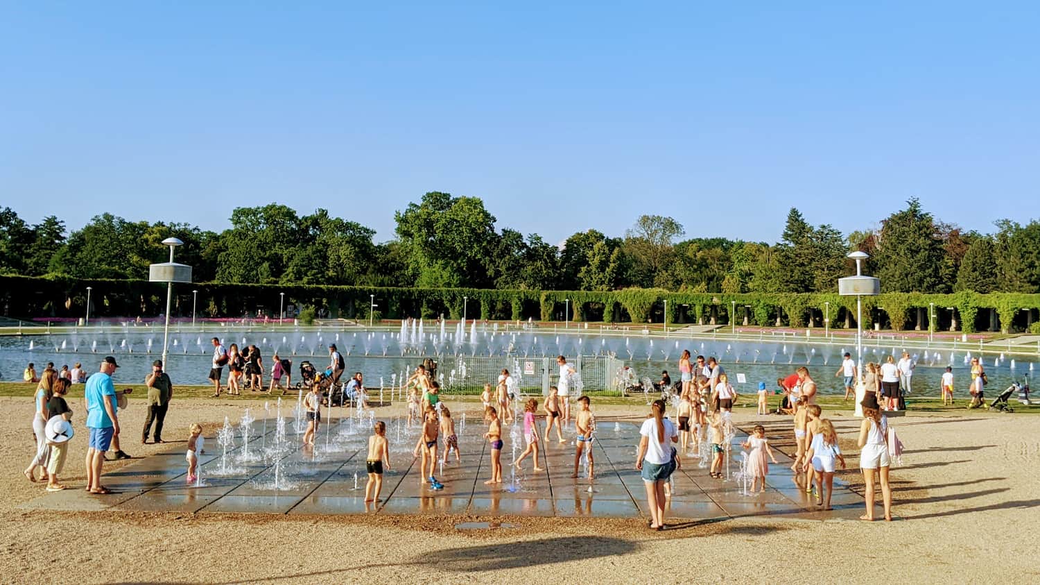 View of both fountains