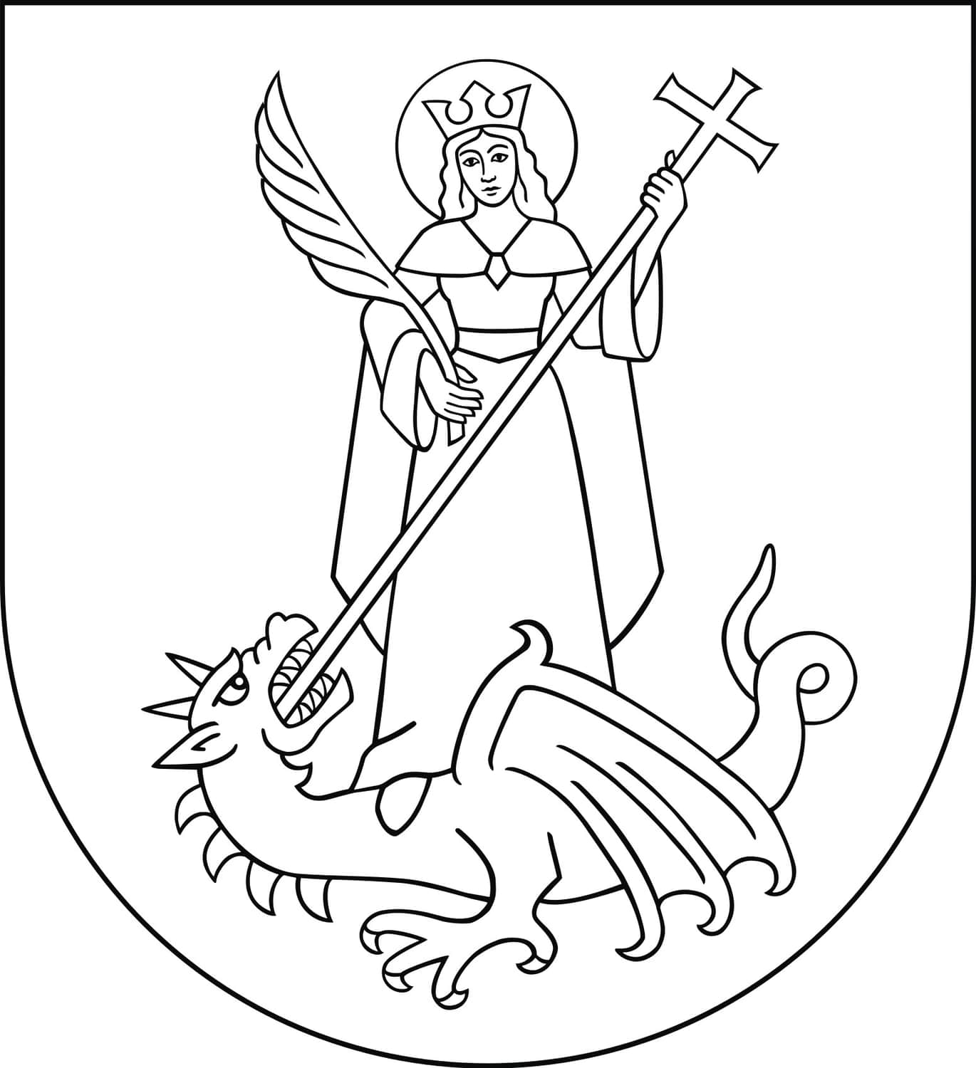 Herb Nowy Sącz - kolorowanka dla dzieci