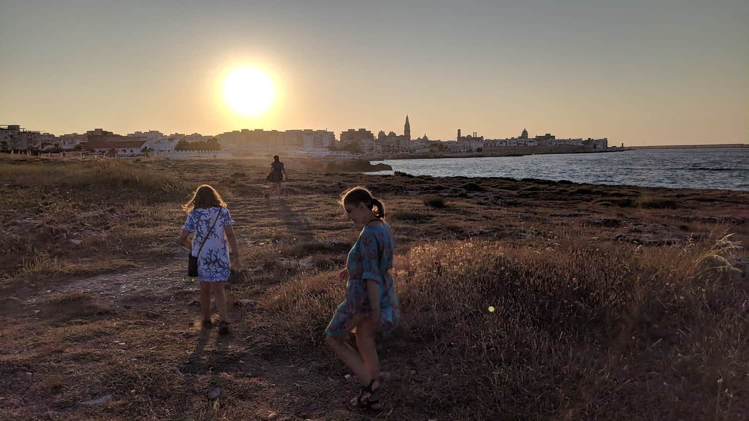 Returning to Monopoli at sunset