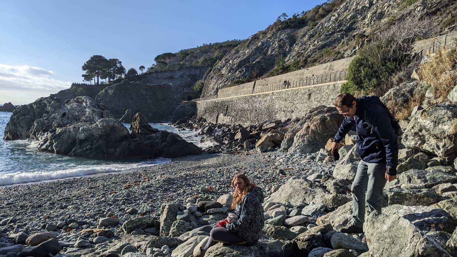 Exit from the tunnel between Levanto and Bonassola, small beach