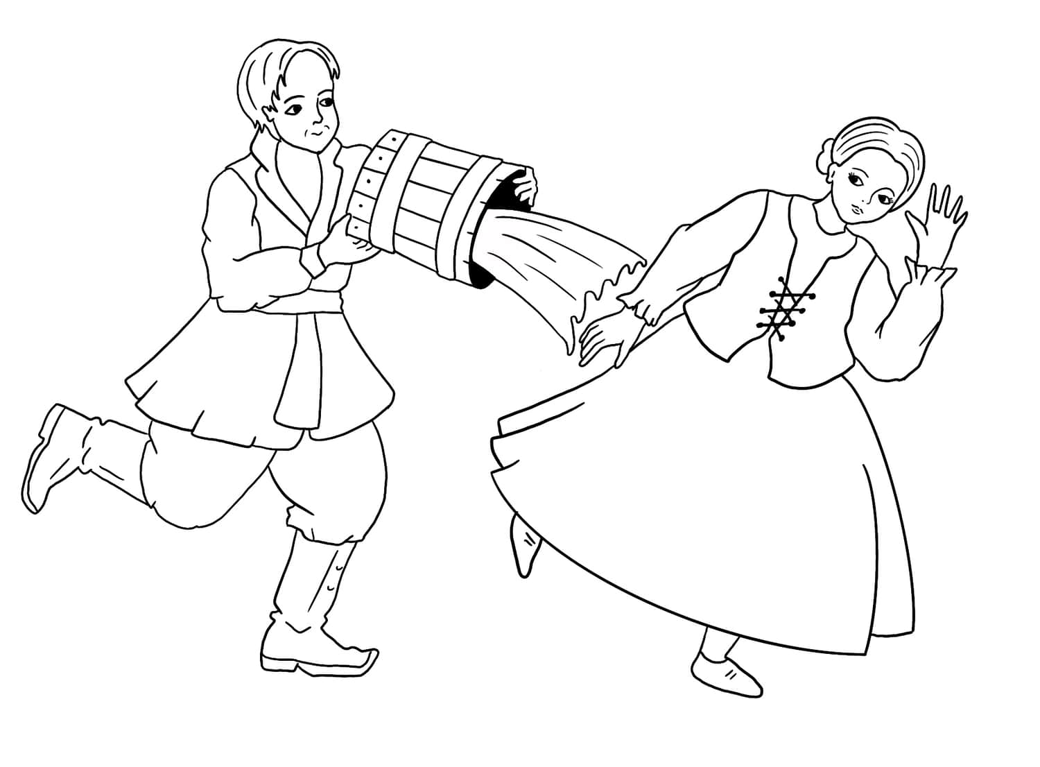 Śmigus dyngus - skąd wziął się zwyczaj? Kolorowanka dla dzieci
