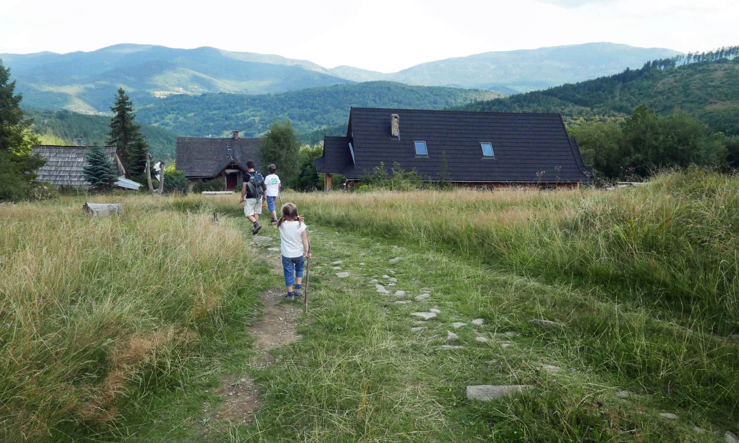 Opaczne Pass: view of the Polic Range, including Mosorny Groń and Babia Góra