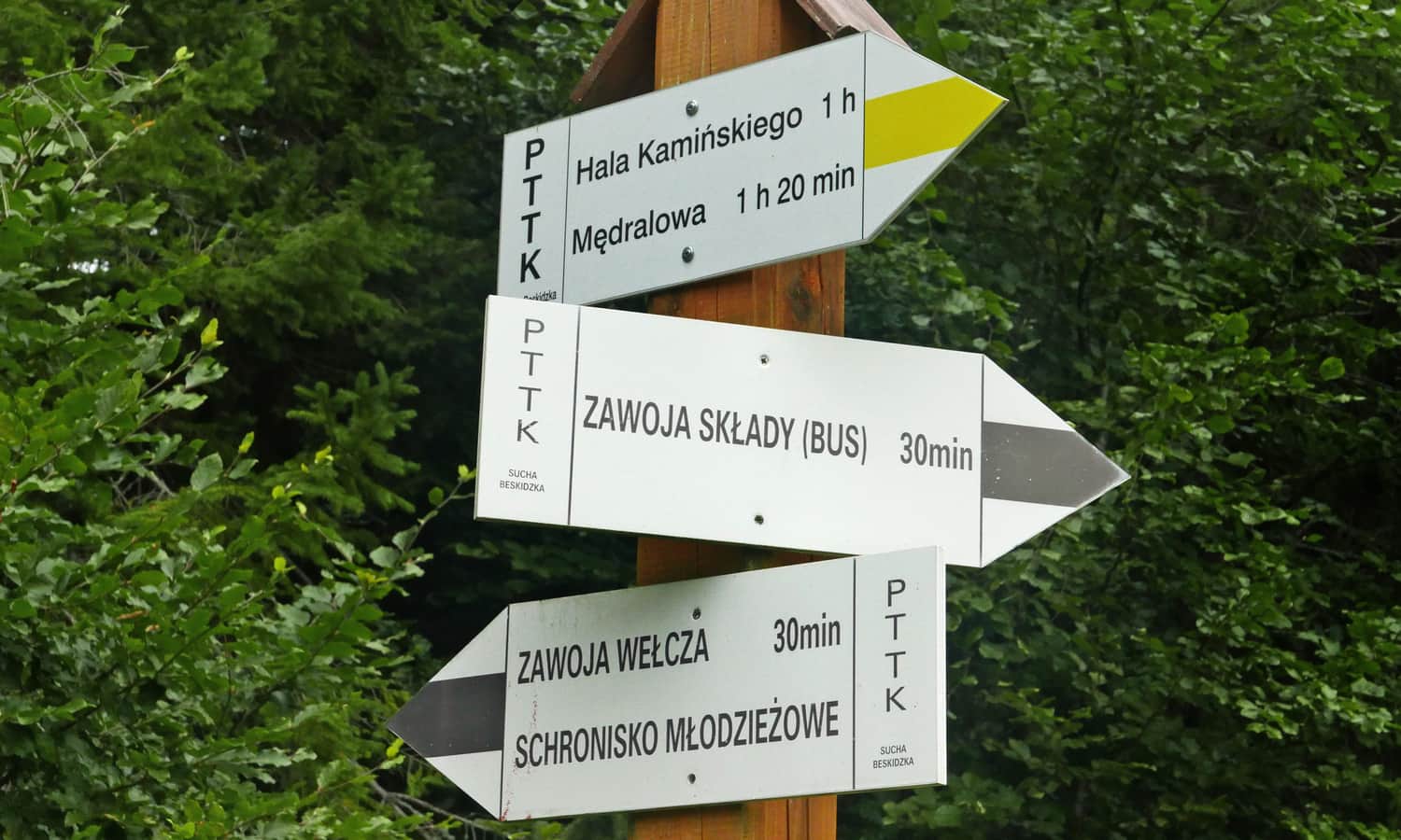 Trail intersection on Hala Barankowa