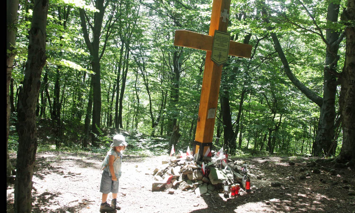 Grodzisko, krzyż partyzantów