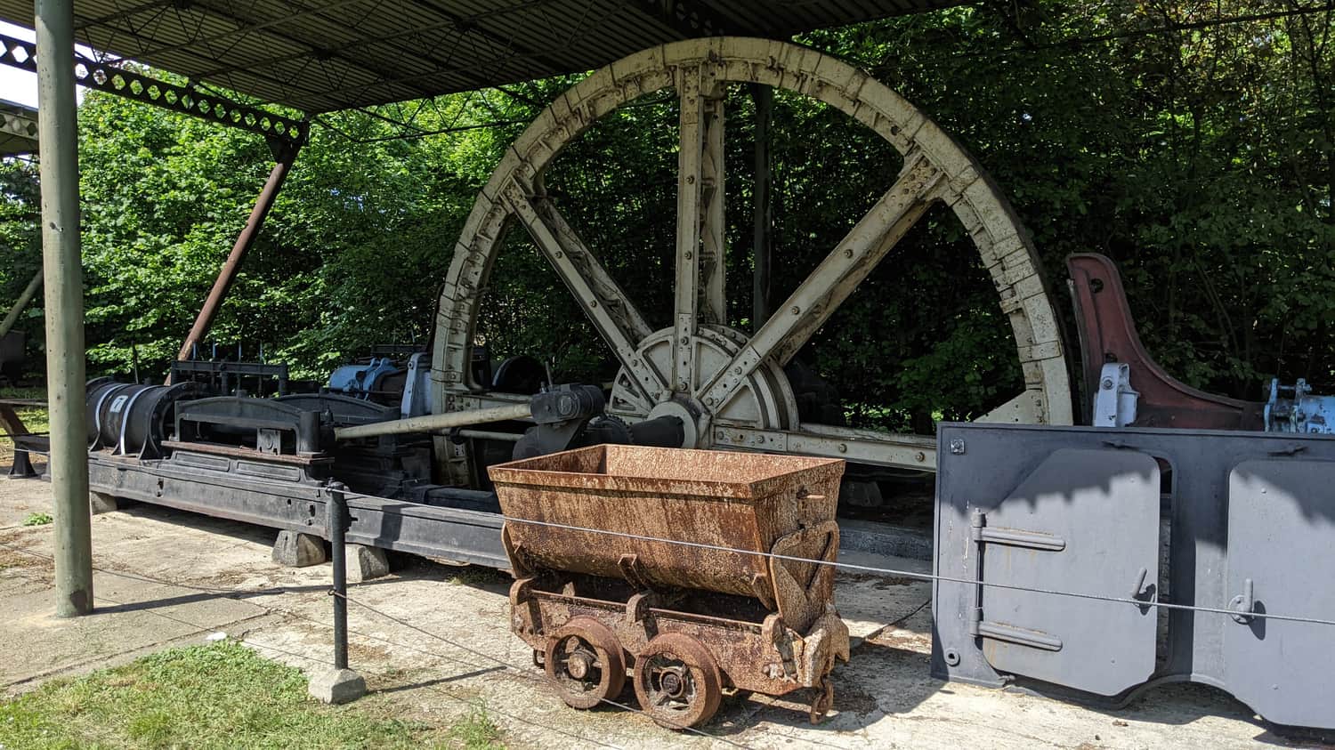 Open-air museum of steam machines at the Historic Silver Mine