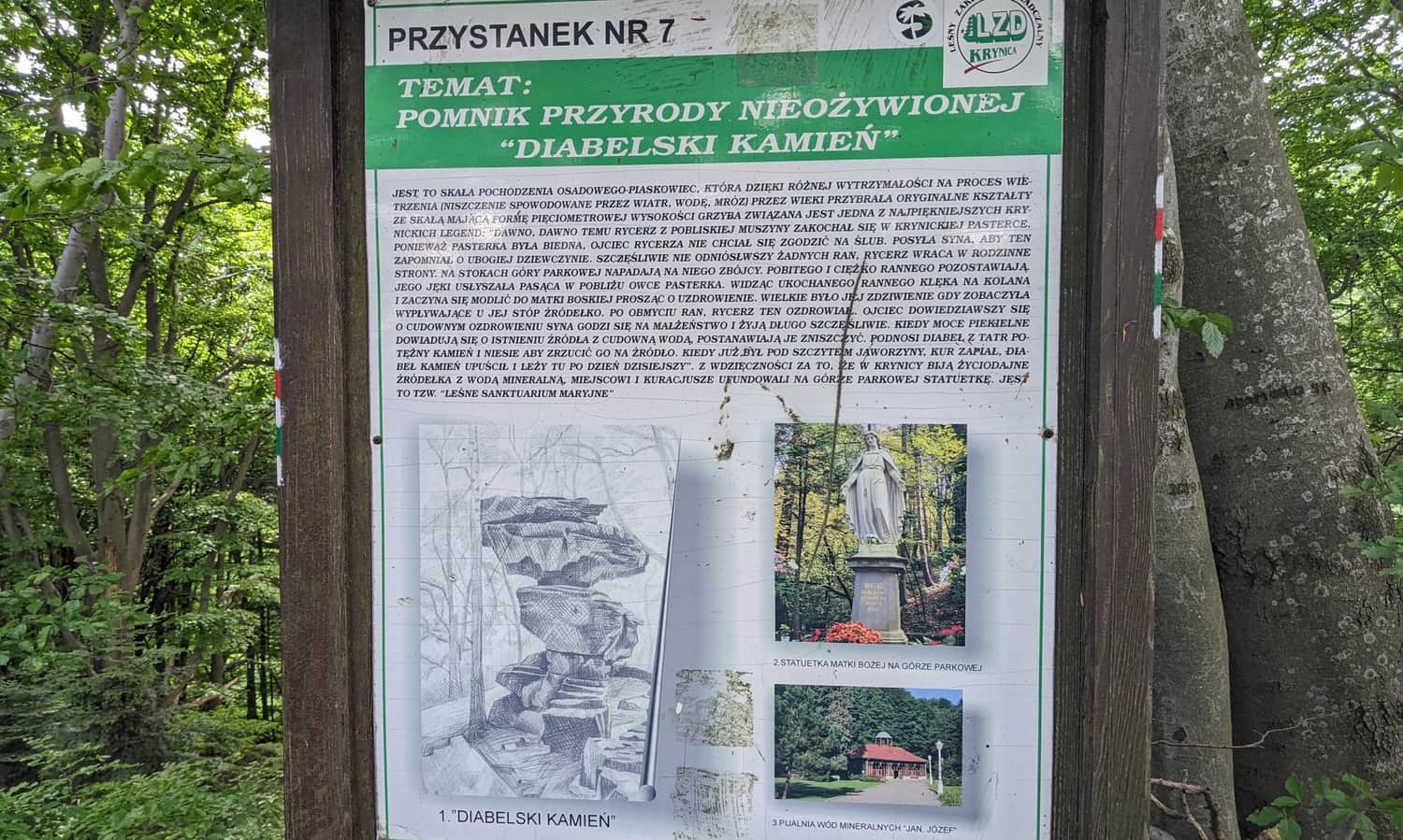 Devil's Stone beneath Jaworzyna Krynicka