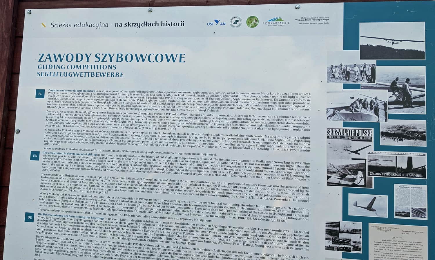 Information board at the summit of Holicy