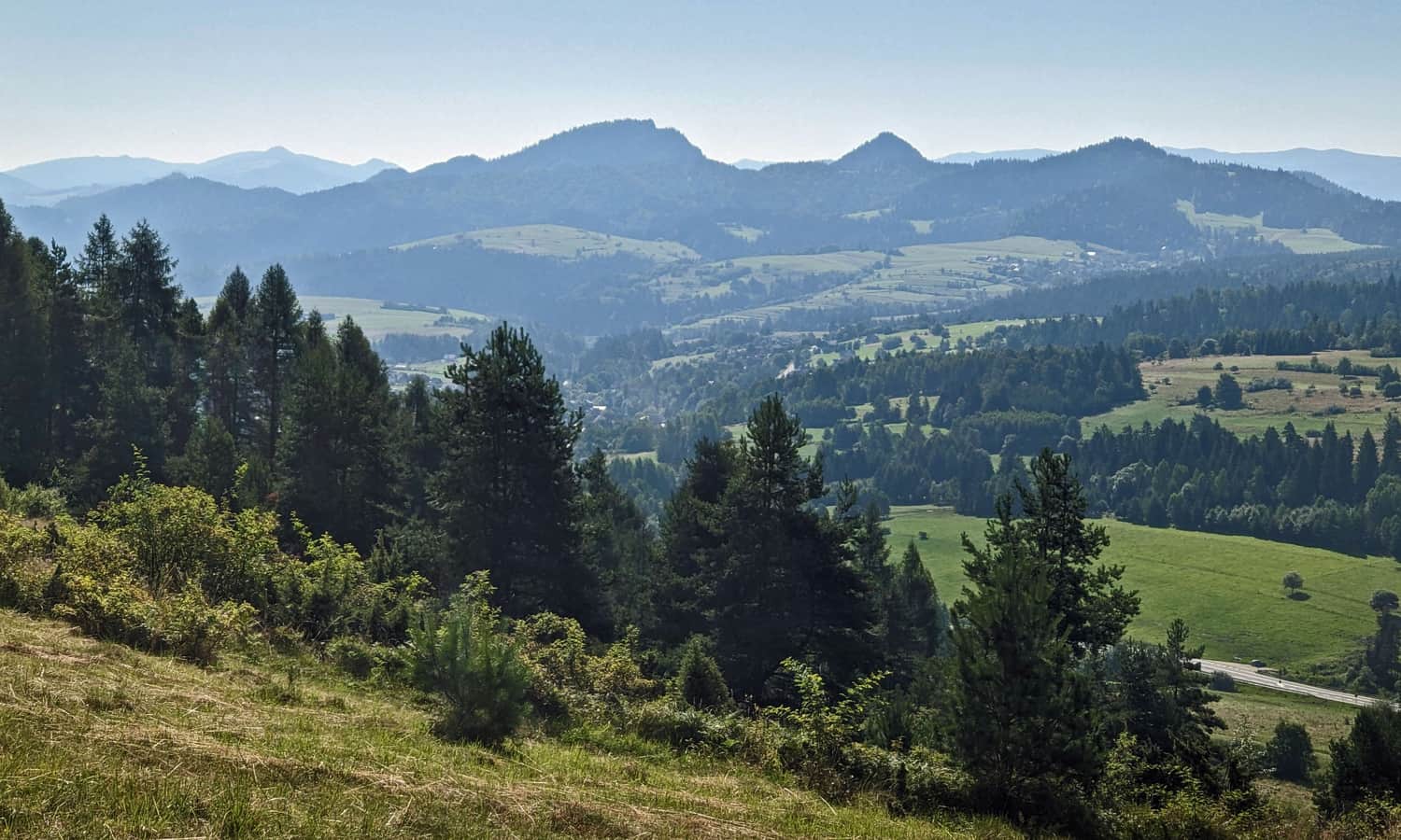 Góra Wdżar - widok na Pieniny i Trzy Korony