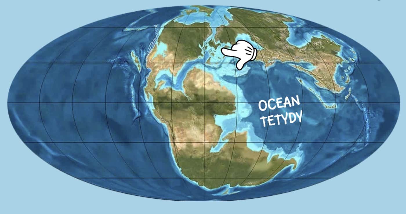 Land arrangement during the Jurassic and Cretaceous periods