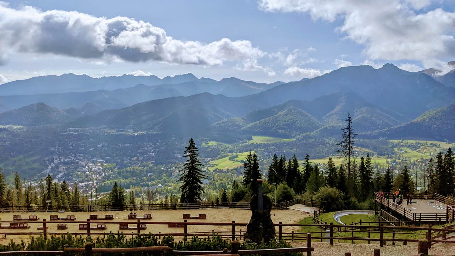 Widok na Tatry i Zakopane z Gubałówki