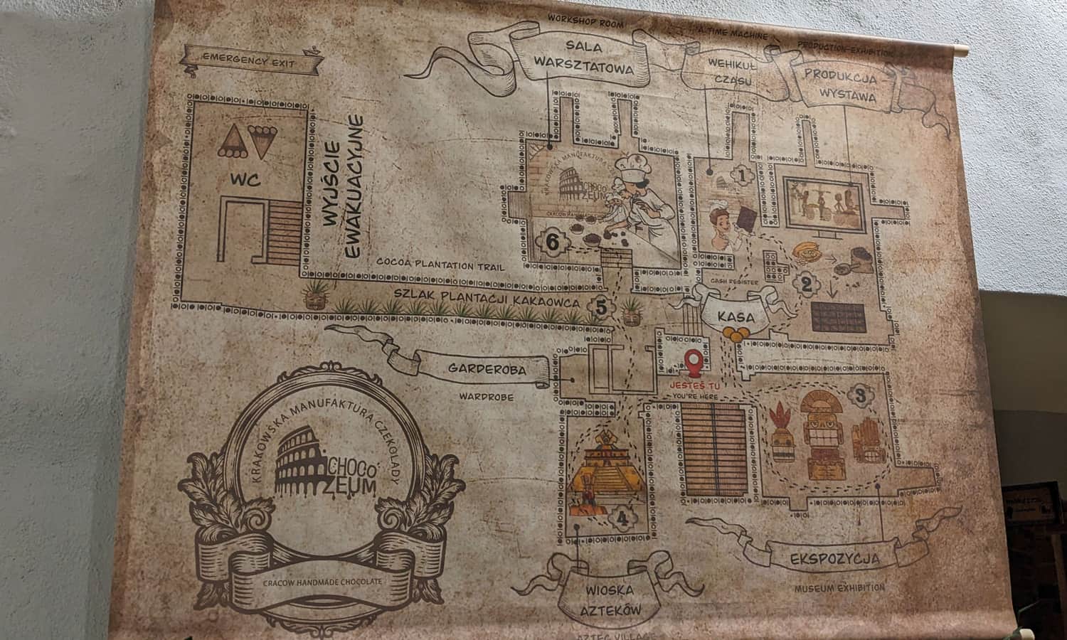 Żywe Muzeum Czekolady CHOCOzeum - plan muzeum