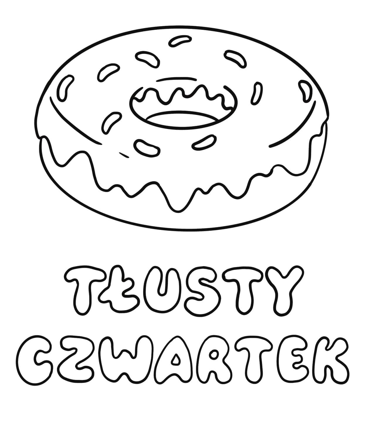 Tłusty czwartek, donut - kolorowanka on-line i do wydruku
