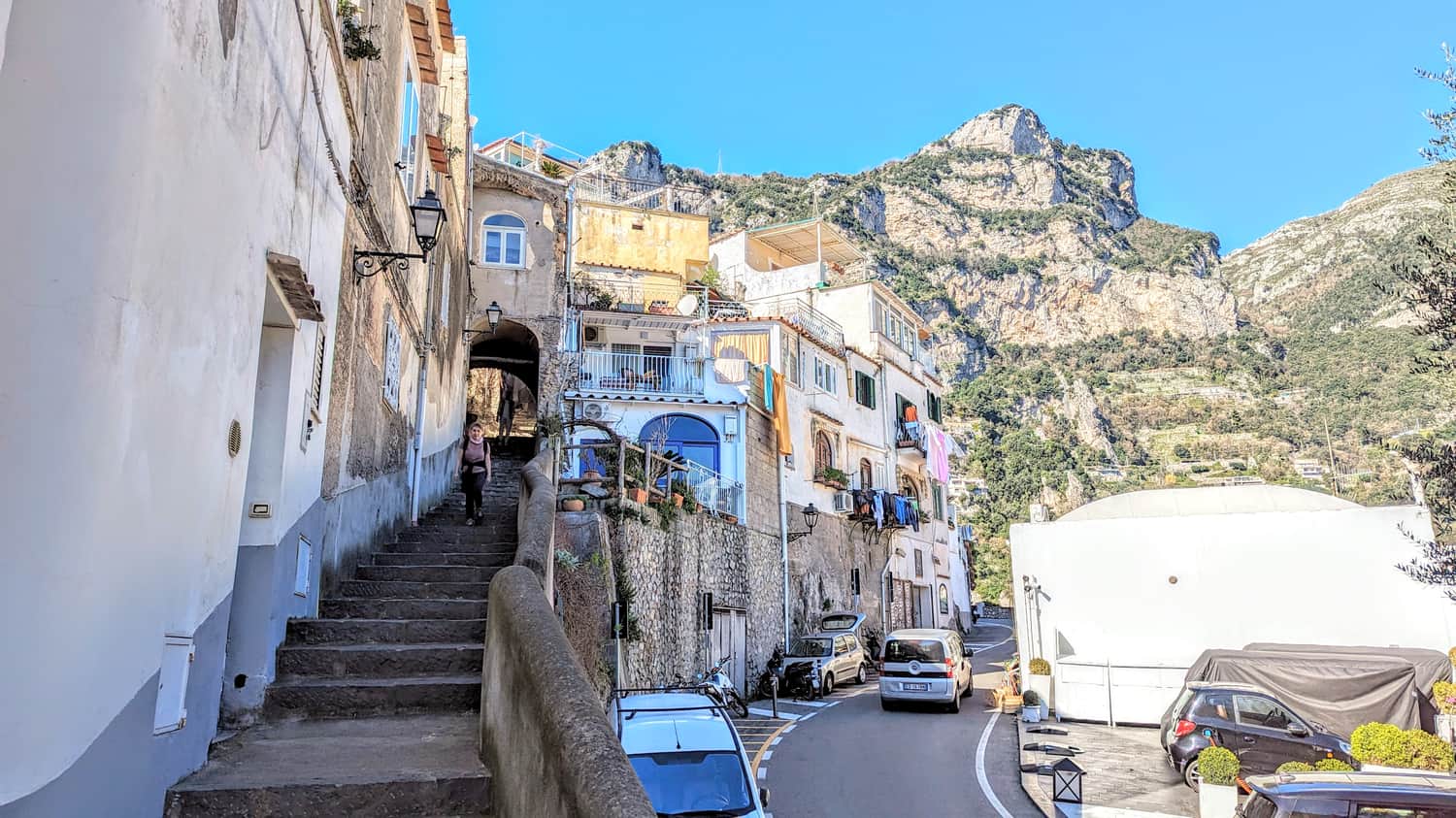 Positano - descent from the bus stop to the town center