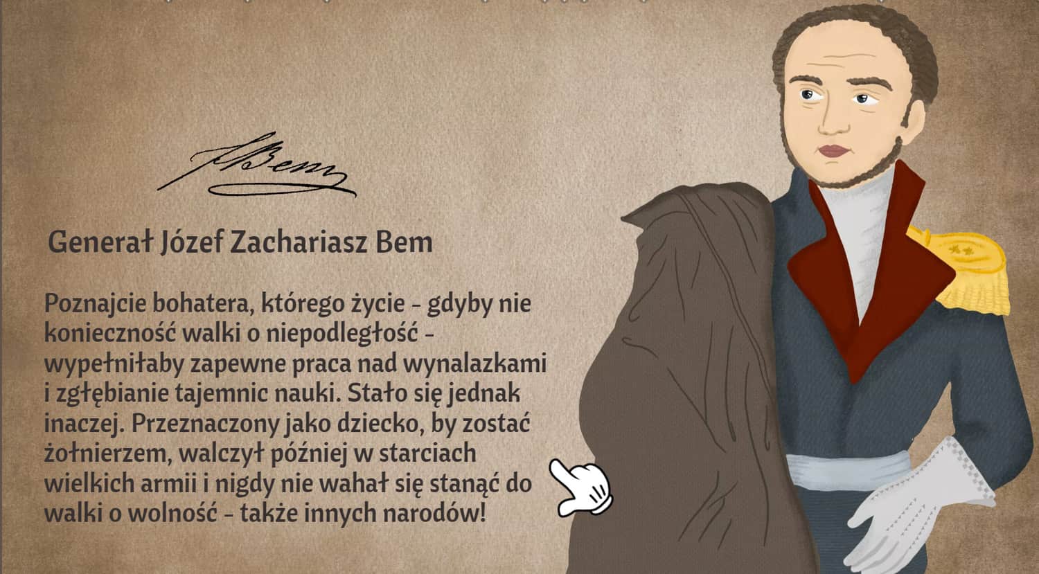 Aplikacja dla dzieci o generale Józefie Bemie