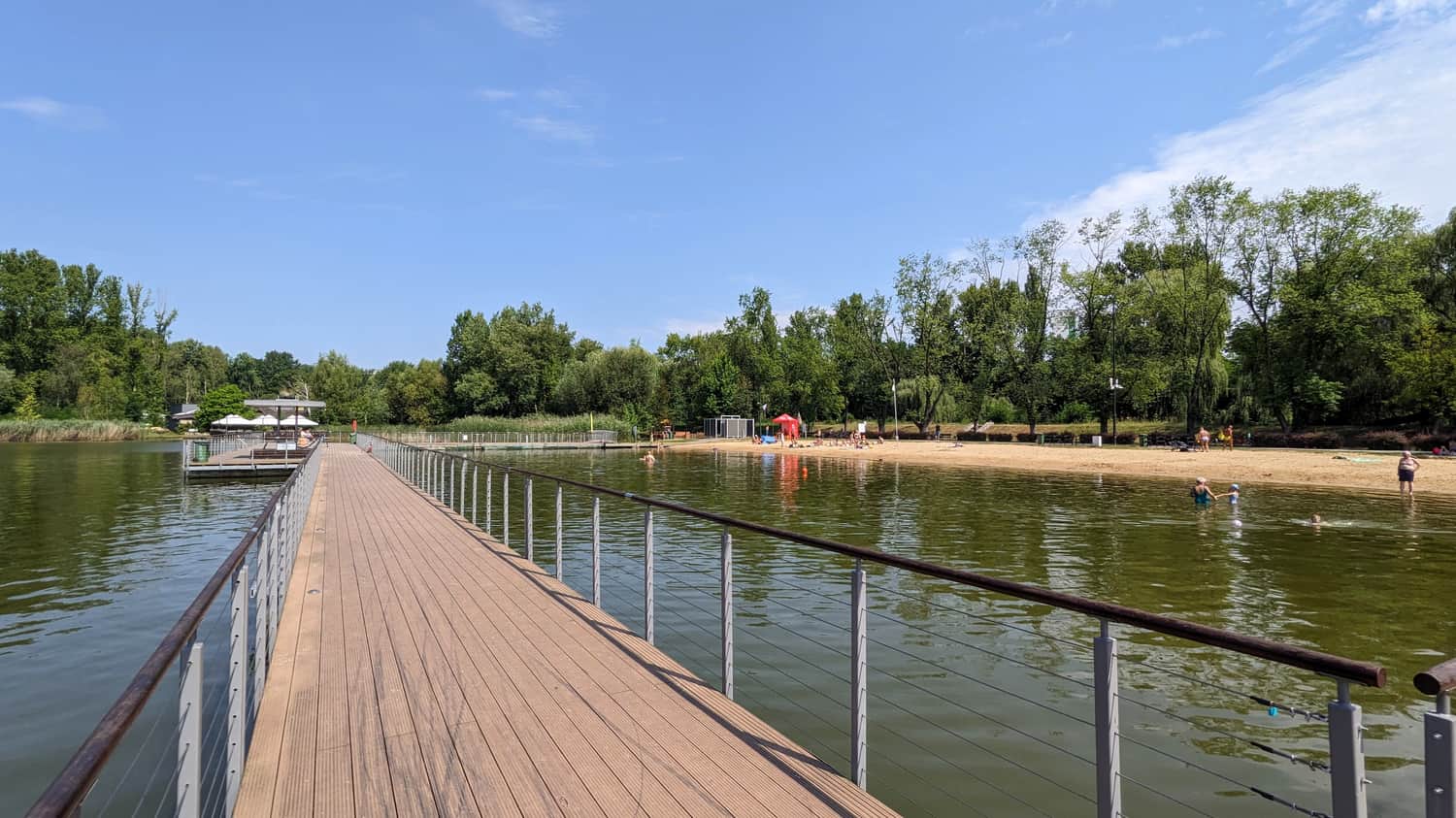Wooden piers at the 