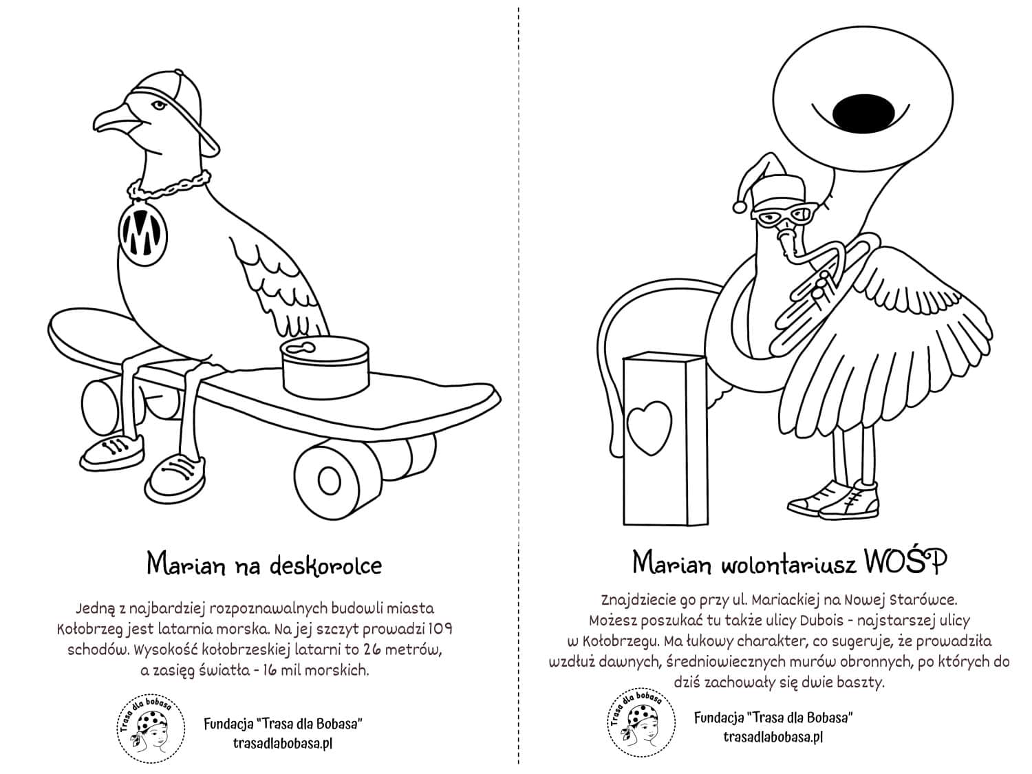 Mewy Mariany Kołobrzeg - kolorowanka pdf do wydruku