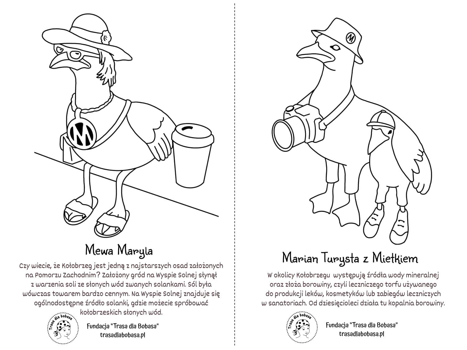 Mewy Mariany Kołobrzeg - kolorowanka pdf do wydruku