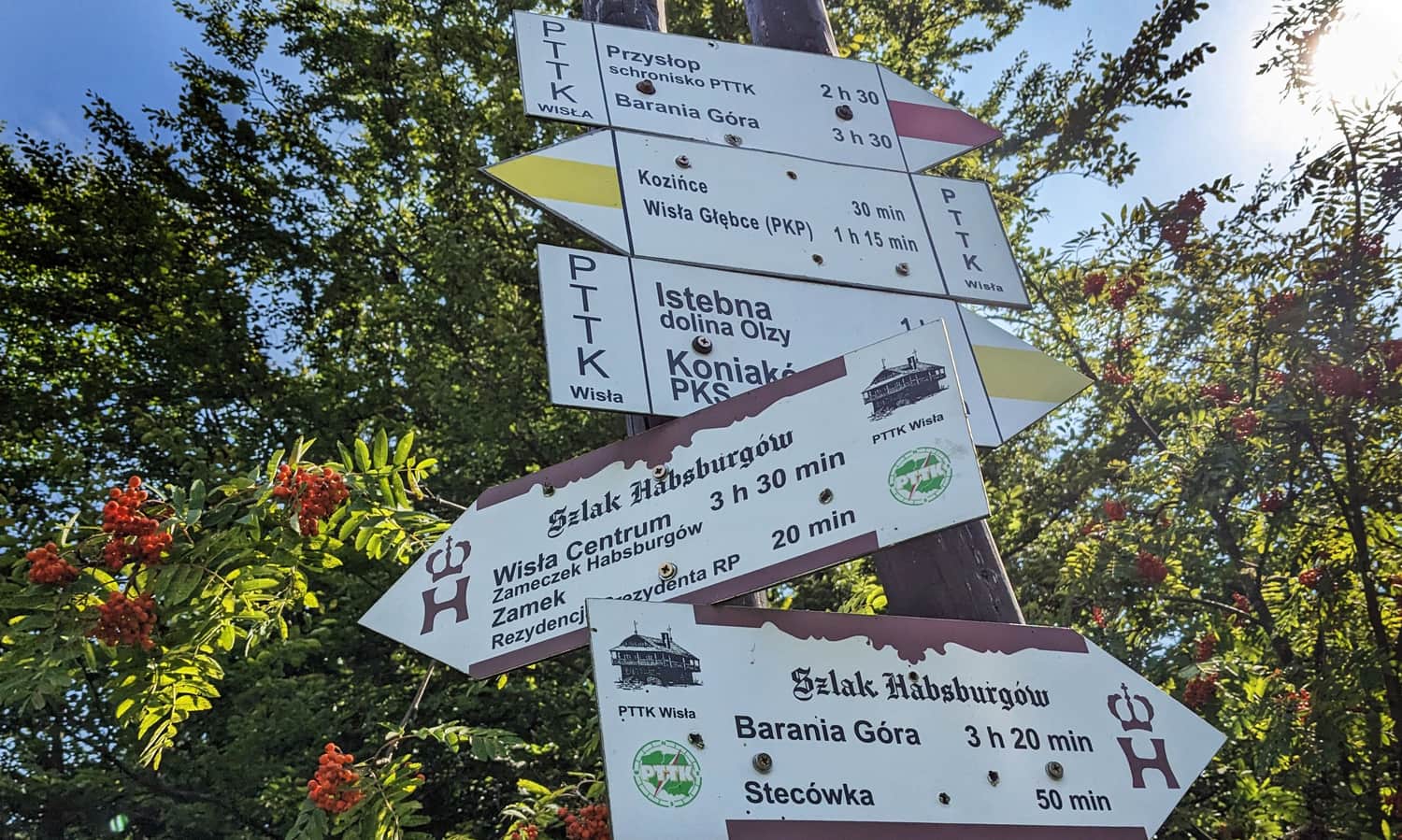 Przełęcz Szarcula - skrzyżowanie szlaków