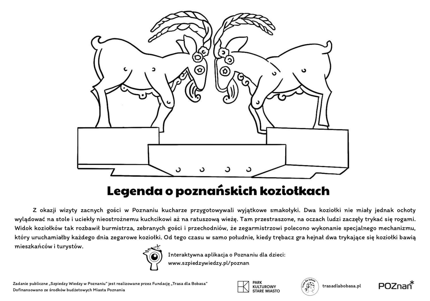 Poznań Goats - Legend and Coloring Page for Children to Print
