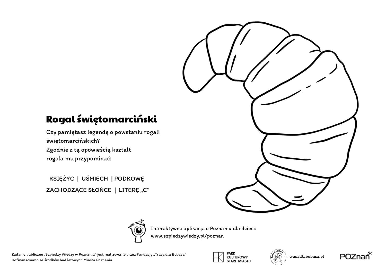 Rogal Świętomarciński - kolorowanka dla dzieci do wydruku