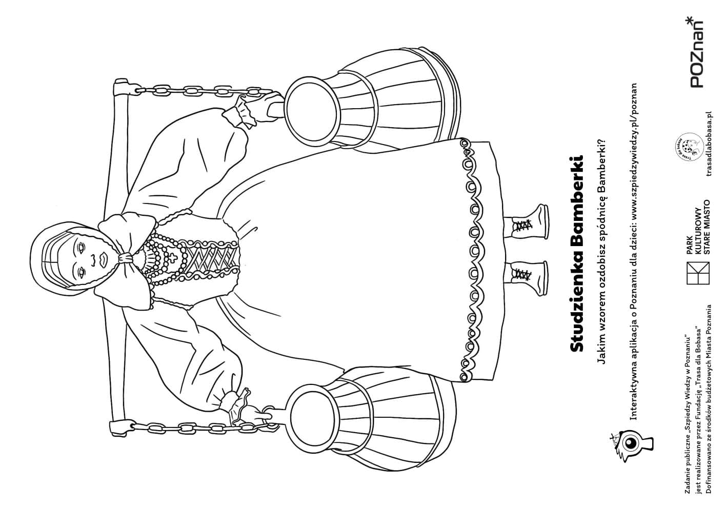 Bamberka Fountain - Coloring Page for Children PDF to Print
