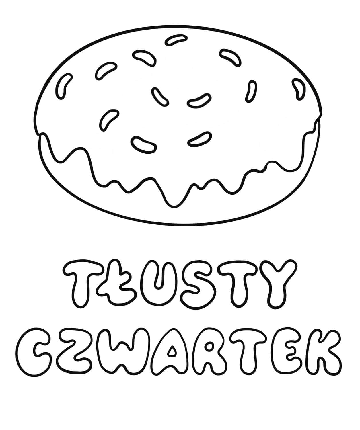 Kolorowanka pączek Tłusty Czwartek