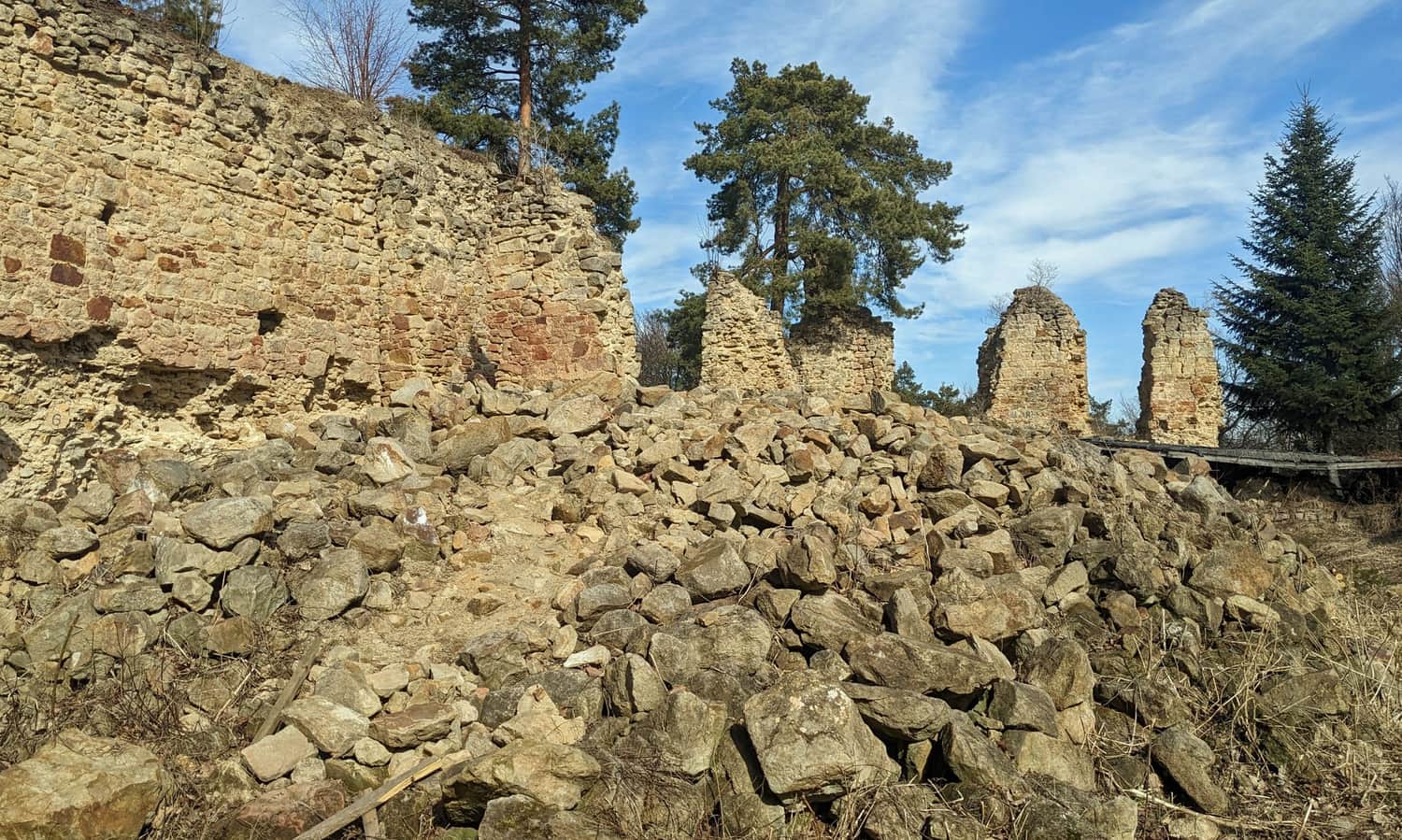 Zamek Górny w Rożnowie - ruiny Zamku Zawiszy Czarnego
