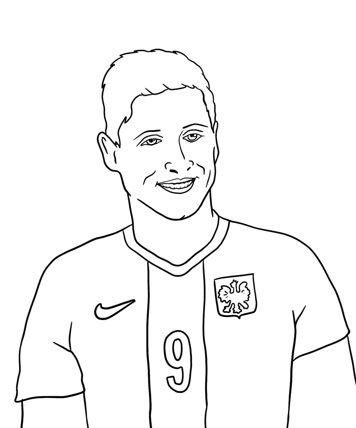 Robert Lewandowski kolorowanka dla dzieci on-line i do wydruku
