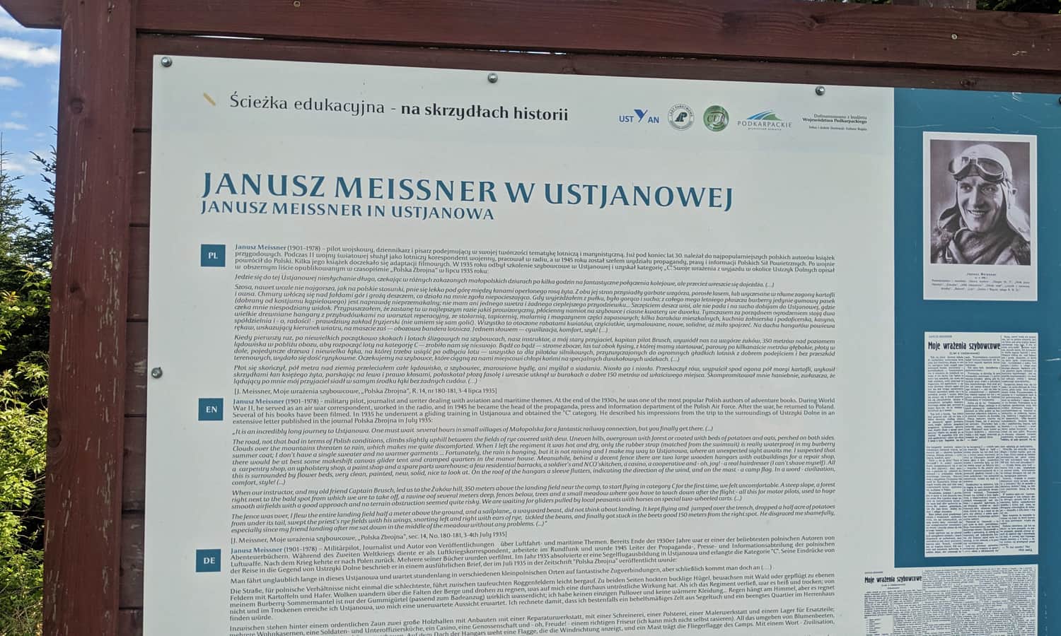 Z Ustjanowej Dolnej na Holicę - tablice ścieżki edukacyjnej 