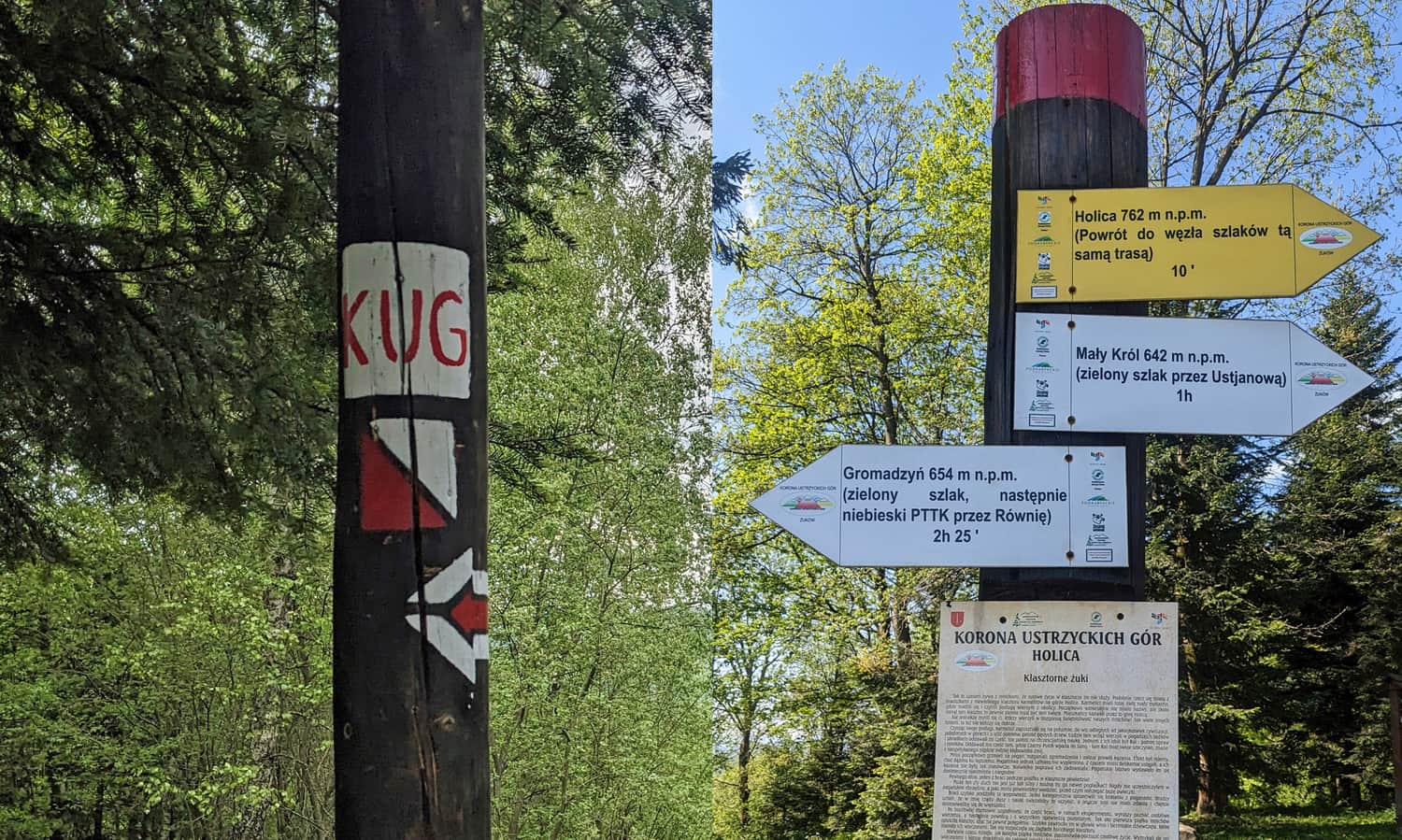KUG - czyli Korona Ustrzyckich Gór oraz tablica informacyjna na Holicy