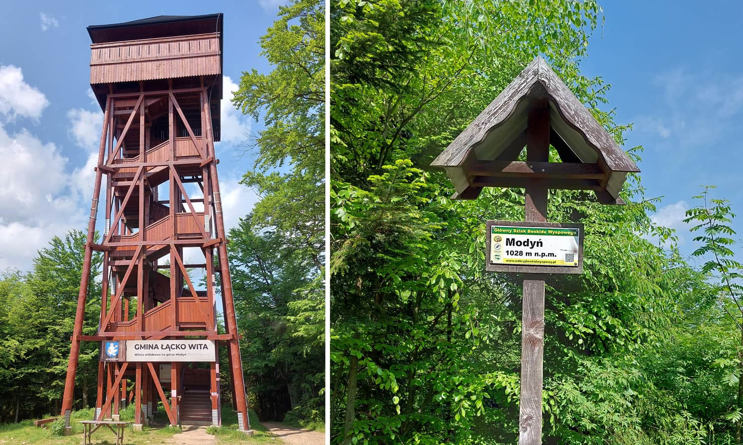 Modyń, 1029 m n.p.m. Wieża widokowa, fot. Michał Raś, przewodnik beskidzki 