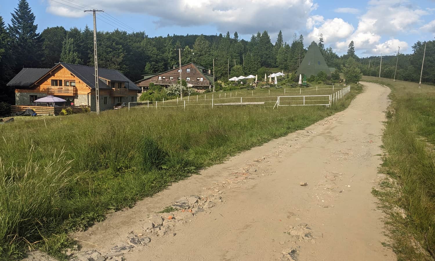 Ranczo Błatnia między szczytem pod szczytem Wielkiej Cisowej