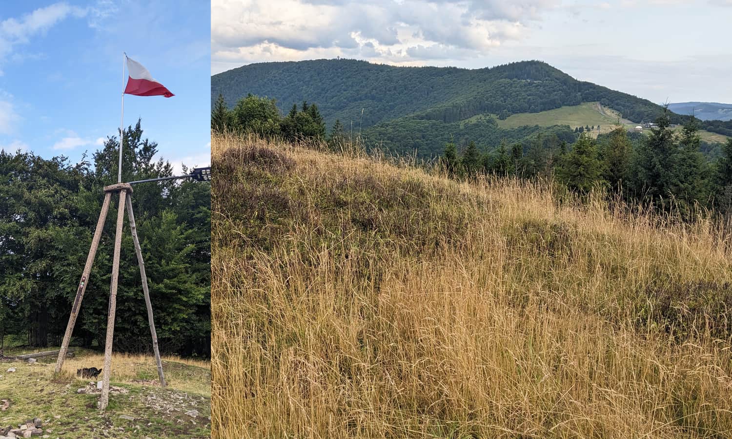 Mała Czantorai, 866 m n.p.m. - szczyt i widok na 