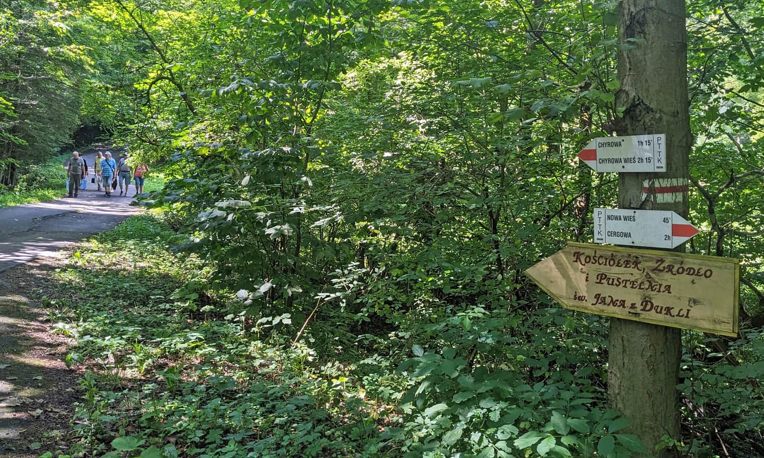 Pustelnia św. Jana z Dukli. Dojście z parkingu do kaplicy